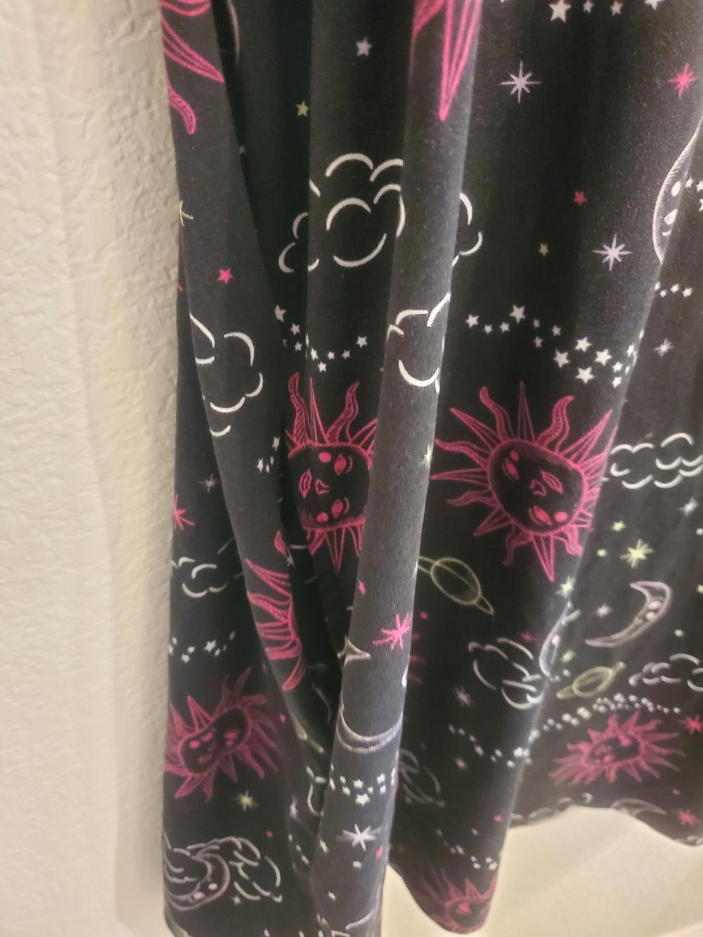 Joyspun Women's Black Nightshirt with Pink Sun & Celestial Print - Picture 8 of 13